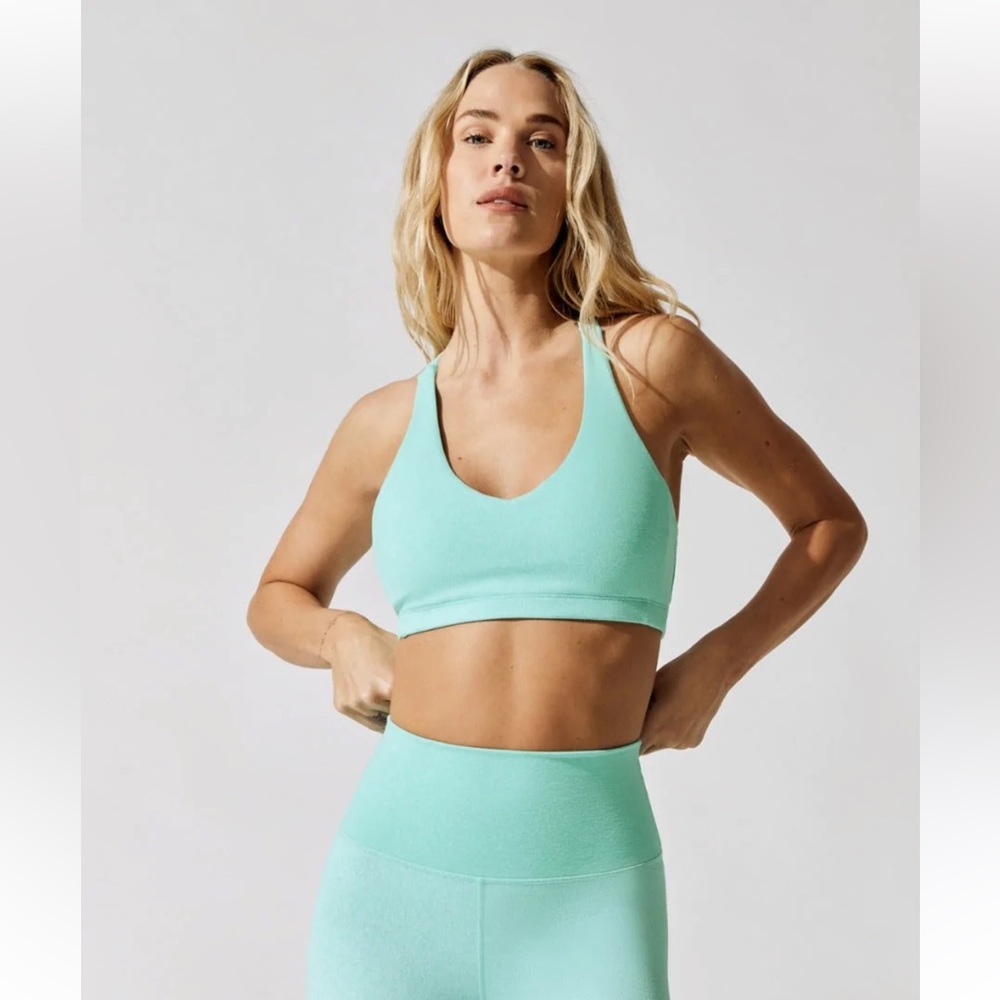 Carbon 38 Ombre Jacquard Cross Back Bra size Medium- bright turquoise wh…